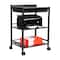 Mind Reader Cart with Covered Compartment, Office Organizer, Storage, 3-Tier, Office, Metal, Black